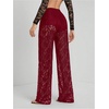 image:imageGORGLITTER Womens Lace Pants Sheer Mesh Wide Leg Pants See Through High Waist Going Out Grunge TrousersBurgundy