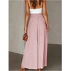 image:imageGORGLITTER Womens Wide Leg Flowy Palazzo Pants Paperbag Waist Trousers with Pockets