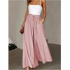 image:imageGORGLITTER Womens Wide Leg Flowy Palazzo Pants Paperbag Waist Trousers with Pockets