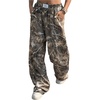 image:imageGORGLITTER Womens Camo Baggy Cargo Sweatpants Joggers Camouflage Straight Leg Sweat Pants Street WearMulticolor