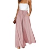 image:imageGORGLITTER Womens Wide Leg Flowy Palazzo Pants Paperbag Waist Trousers with Pockets