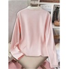 image:imageGORGLITTER Womens Bow Long Sleeve Cute Shirts Pearls Button Decor Tie Neck Dressy Elegant Business Casual TopsPink