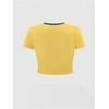 image:imageGORGLITTER Womens Brazil Crop Top Y2K Graphic Short Sleeve Crew Neck T ShirtYellow