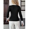 image:imageGORGLITTER Womens Flare Sleeve Work Tee Tops Striped 2 in 1 Slim Fit Shirts Trendy 2026 Business Work OutfitsBlack and White