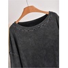 image:imageGORGLITTER Womens Plus Size Babydoll Tops Ruffle Peplum T Shirt Colorblock Striped Long Sleeve Casual Going Out OutfitsBlack
