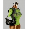 image:imageGORGLITTER Womens Short Sleeve Sheer Mesh Crop Tops Y2K See Through Letter Tees Summer Going Out TopsLime Green