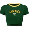image:imageGORGLITTER Womens Brazil Crop Top Y2K Graphic Short Sleeve Crew Neck T ShirtArmy Green