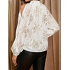 image:imageGORGLITTER Womens Cold One Shoulder Party Tops Blouse Dressy Casual Long Sleeve Work Going Out Concert Tops ShirtWhite Graphic