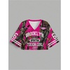 image:imageGORGLITTER Womens Jersey Shirts Y2k Camo Letter Graphic Short Sleeve Crop Tops Summer Vacation Trendy StreetwearPink