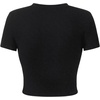 image:imageGORGLITTER Womens Letter Graphic Print Crop Tee Shirt Top Crewneck Slim Fitted Short Sleeve TShirtBlack Letter