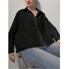 image:imageGORGLITTER Womens Oversized Button Down Shirts Dressy Collar Bell Long Sleeve Work Casual Dress Shirts Blouses TopsBlack