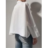 image:imageGORGLITTER Womens Oversized Button Down Shirts Dressy Collar Bell Long Sleeve Work Casual Dress Shirts Blouses TopsWhite