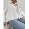 image:imageGORGLITTER Womens Oversized Button Down Shirts Dressy Collar Bell Long Sleeve Work Casual Dress Shirts Blouses TopsWhite
