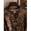 image:imageGORGLITTER Womens Plus Size Tops for Curvy Leopard Cheetah Peplum Long Sleeve Keyhole Chiffon Baby Doll Blouse ShirtsBrown