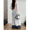 image:imageGORGLITTER Womens Sheer Cardigan Mesh Ruffle Bell Long Sleeve Tie Front Tops Y2K See Through Goth Alternative ClothesWhite