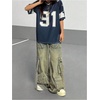 image:imageGORGLITTER Womens V Neck Graphic Jersey Top Mesh Oversized Star amp Number Print Half Sleeve T ShirtBlue