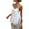 image:imageGORGLITTER Womens Lace Satin Camisole Y2K Spaghetti Strap Slit Side Sleeveless Party Cami Going Out Tops Summer BlouseWhite
