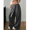 image:imageGORGLITTER Womens Barrel Sweatpants Y2K Elastic Waist Baggy Sweats Lightweight Oversized Trousers PantsDark Grey