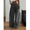 image:imageGORGLITTER Womens Barrel Sweatpants Y2K Elastic Waist Baggy Sweats Lightweight Oversized Trousers PantsDark Grey