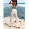 image:imageGORGLITTER Womens Lace Going Out Pants Flare Mesh High Waisted Sexy Sheer Bell Bottom Trousers Leggings Rave OutfitsWhite