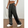 image:imageGORGLITTER Womens Pleated Wide Leg Dress Pants Baggy Button Fly Suit Pants Dressy Trousers with PocketsDark Grey