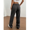 image:imageGORGLITTER Womens Pleated Wide Leg Dress Pants Baggy Button Fly Suit Pants Dressy Trousers with PocketsDark Grey