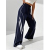 image:imageGORGLITTER Womens Wide Leg Track Pants Baggy Y2k High Waisted Dance Studio Parachute Trousers 2000s OutfitsBlue