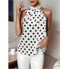image:imageGORGLITTER Womens Bow Tie Neck Sleeveless Blouse Polka Dots Dressy Business Casual Halter Tank TopsWhite