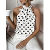 image:imageGORGLITTER Womens Bow Tie Neck Sleeveless Blouse Polka Dots Dressy Business Casual Halter Tank TopsWhite
