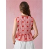 image:imageGORGLITTER Womens Gingham Peplum Boho Tops Cute Bow Babydoll Tie Front Tank Tops Blouses Vacation Going Out OutfitsRed