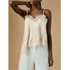 image:imageGORGLITTER Womens Lace Trim Asymmetrical Hem Cami Tops Y2k Spaghetti Strap Sexy Loose Tank Top Western Going Out OutfitsApricot