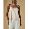 image:imageGORGLITTER Womens Lace Trim Asymmetrical Hem Cami Tops Y2k Spaghetti Strap Sexy Loose Tank Top Western Going Out OutfitsApricot