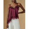 image:imageGORGLITTER Womens Lace Trim Asymmetrical Hem Cami Tops Y2k Spaghetti Strap Sexy Loose Tank Top Western Going Out OutfitsBurgundy