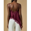 image:imageGORGLITTER Womens Lace Trim Asymmetrical Hem Cami Tops Y2k Spaghetti Strap Sexy Loose Tank Top Western Going Out OutfitsBurgundy