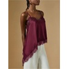 image:imageGORGLITTER Womens Lace Trim Asymmetrical Hem Cami Tops Y2k Spaghetti Strap Sexy Loose Tank Top Western Going Out OutfitsBurgundy