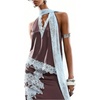image:imageGORGLITTER Womens Satin Lace Halter Tank Top Sleeveless Asymmetrical Summer Country Concert Going Out Scarf TopCoffee Brown