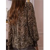image:imageGORGLITTER Womens Western Top Blouse Dressy Casual Business Boho Cowgirl Outfits Long Sleeve Button Down Paisley ShirtBrown