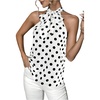 image:imageGORGLITTER Womens Bow Tie Neck Sleeveless Blouse Polka Dots Dressy Business Casual Halter Tank TopsWhite