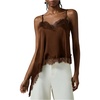 image:imageGORGLITTER Womens Lace Trim Asymmetrical Hem Cami Tops Y2k Spaghetti Strap Sexy Loose Tank Top Western Going Out OutfitsCoffee Brown