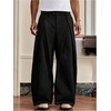 image:imageGORGLITTER Mens Baggy Dress Pants Pleated Wide Leg High Waisted Barrel Trousers Track Pants Work Business CasualBlack