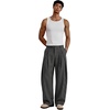 image:imageGORGLITTER Mens Baggy Dress Pants Pleated Wide Leg High Waisted Barrel Trousers Track Pants Work Business CasualBlack and White Striped