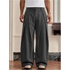 image:imageGORGLITTER Mens Baggy Dress Pants Pleated Wide Leg High Waisted Barrel Trousers Track Pants Work Business CasualBlack and White Striped