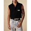 image:imageGORGLITTER Mens Gingham Plaid Cropped Shirt Button Up Sleeveless Boxy Y2K Collar Streetwear Vest TopsBlack