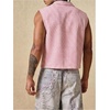 image:imageGORGLITTER Mens Gingham Plaid Cropped Shirt Button Up Sleeveless Boxy Y2K Collar Streetwear Vest TopsPink