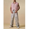 image:imageGORGLITTER Mens Gingham Plaid Cropped Shirt Button Up Sleeveless Boxy Y2K Collar Streetwear Vest TopsPink