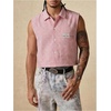 image:imageGORGLITTER Mens Gingham Plaid Cropped Shirt Button Up Sleeveless Boxy Y2K Collar Streetwear Vest TopsPink