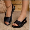 image:imageGORGLITTER Womens Back Strap Flat Sandals Summer Beach Dressy Dress Open Toe Casual Vacation Comfy Slides Sandals ShoesBlack