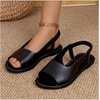 image:imageGORGLITTER Womens Back Strap Flat Sandals Summer Beach Dressy Dress Open Toe Casual Vacation Comfy Slides Sandals ShoesBlack