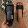 image:imageGORGLITTER Womens Back Strap Flat Sandals Summer Beach Dressy Dress Open Toe Casual Vacation Comfy Slides Sandals ShoesBlack