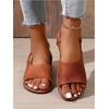 image:imageGORGLITTER Womens Back Strap Flat Sandals Summer Beach Dressy Dress Open Toe Casual Vacation Comfy Slides Sandals ShoesBrown